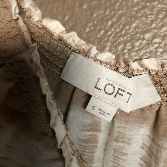 LOFT Tan Striped Boho Top - Picture 3 of 3